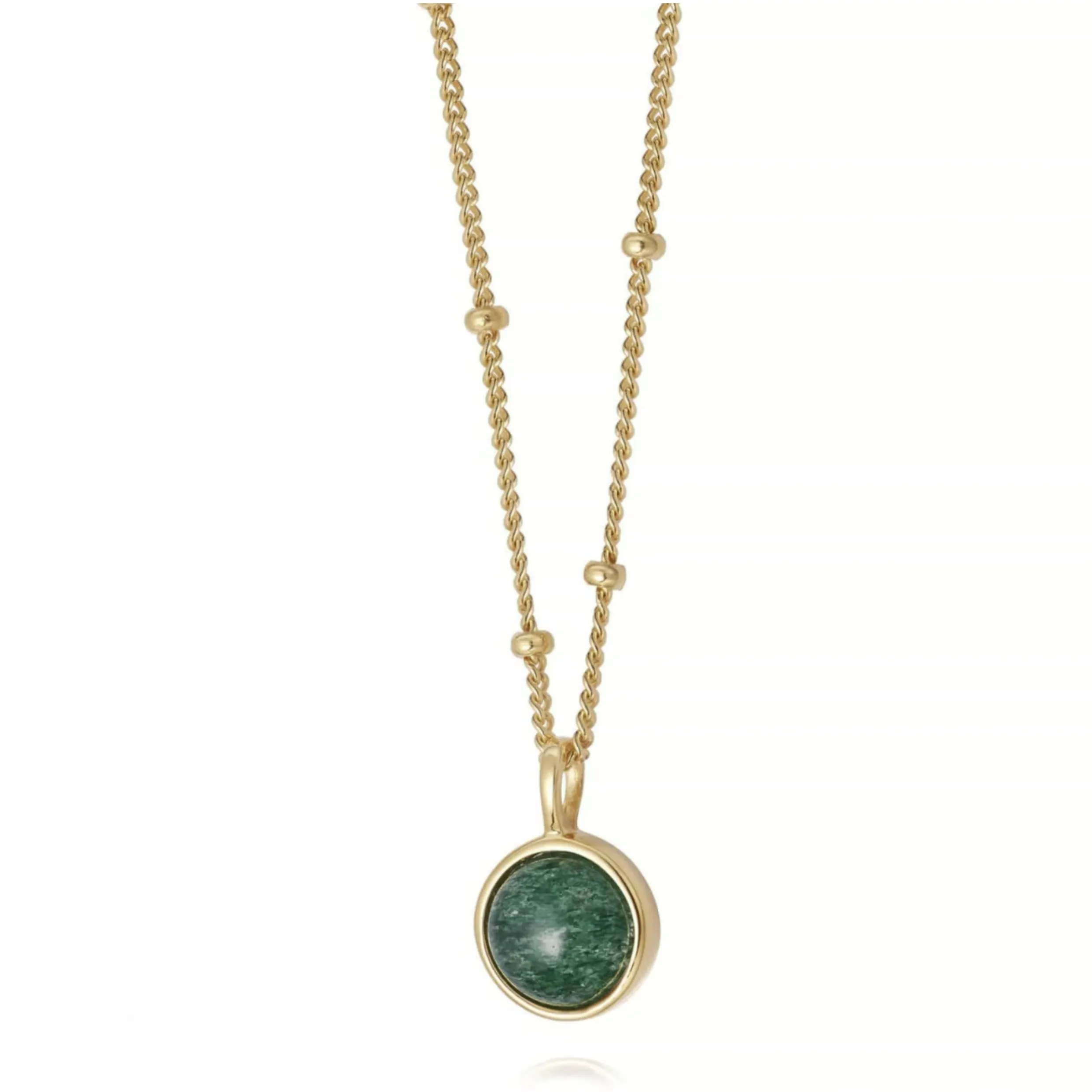 Daisy London Green Aventurine Healing Stone Necklace 18Ct Gold Plate HN1001_GP