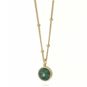 Daisy London Green Aventurine Healing Stone Necklace 18Ct Gold Plate HN1001_GP