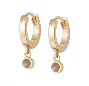 Daisy London LABRADORITE HEALING HUGGIE HOOPS HE3007_GP