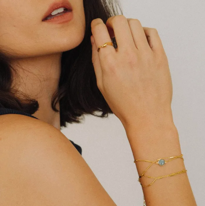 Daisy London LABRADORITE HEALING STONE BOBBLE BRACELET HBR1007_GP