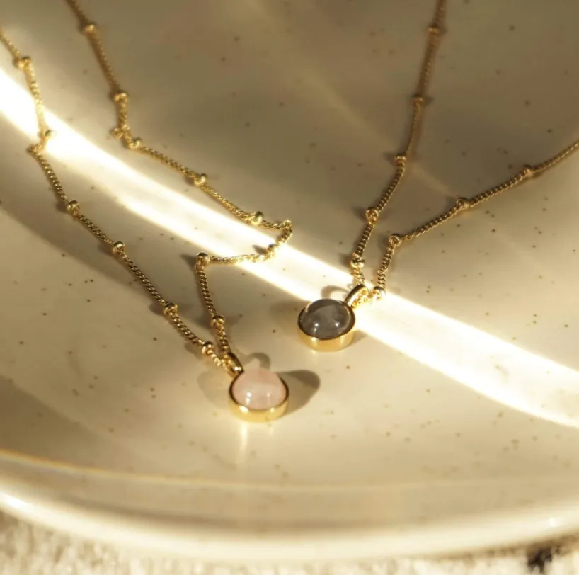 Daisy London Labradorite Healing Stone Necklace 18Ct Gold Plate HN1007_GP