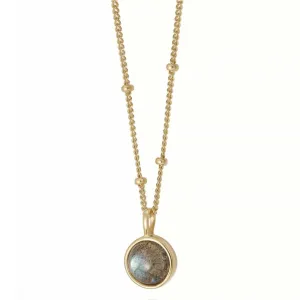 Daisy London Labradorite Healing Stone Necklace 18Ct Gold Plate HN1007_GP