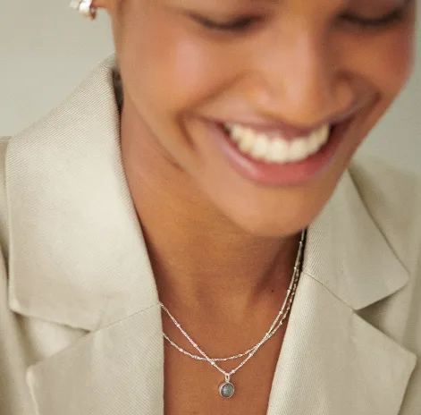 Daisy London LABRADORITE HEALING STONE NECKLACE STERLING SILVER HN1007_SLV
