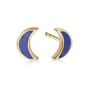 Daisy London LAPIS MOON STUD EARRINGS 18ct Gold Plate ST12_GP