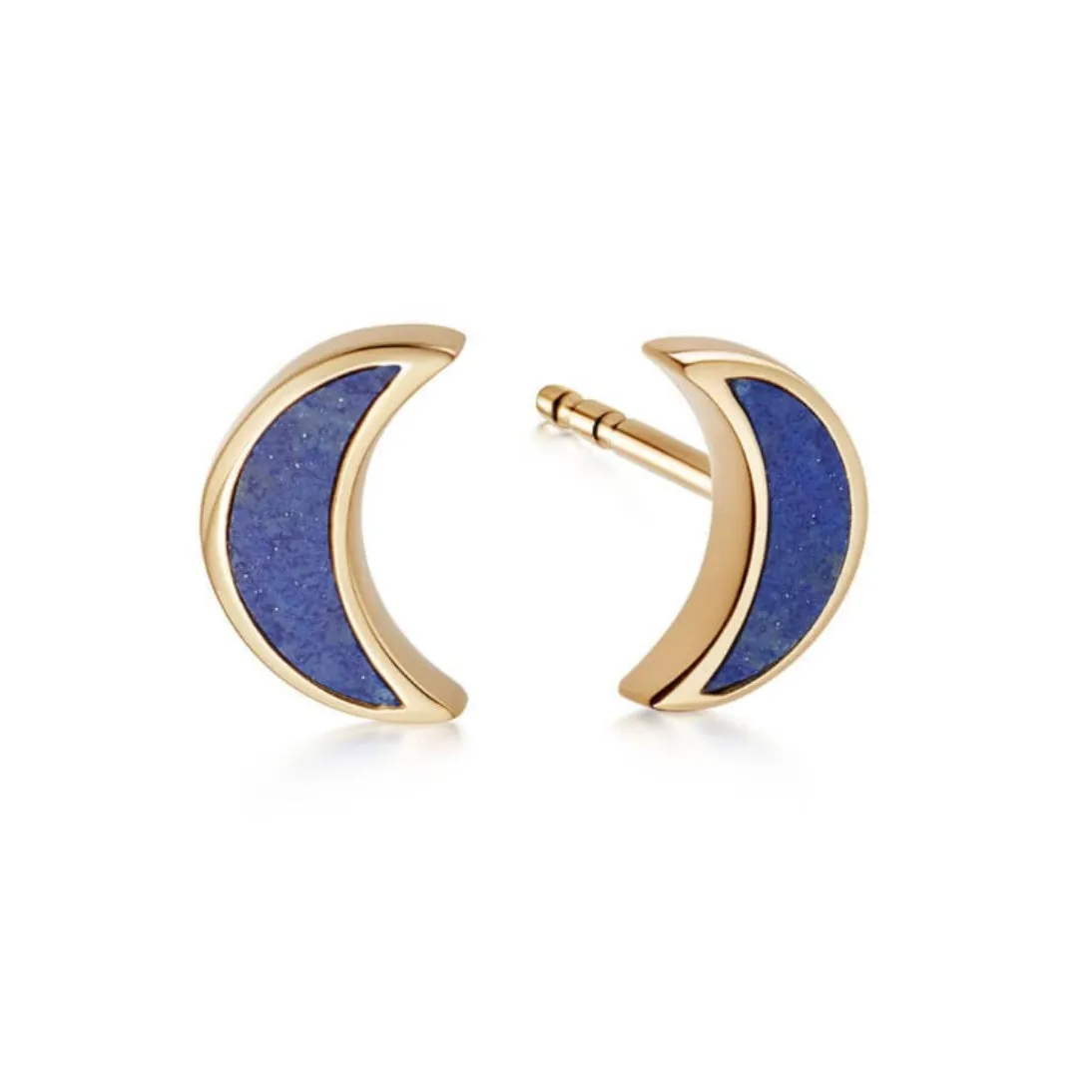 Daisy London LAPIS MOON STUD EARRINGS 18ct Gold Plate ST12_GP