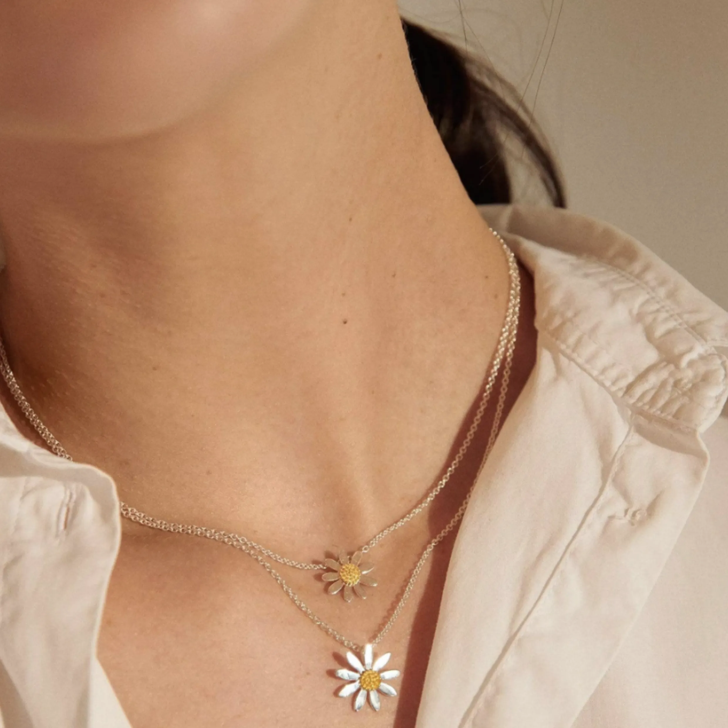 Daisy London Marguerite Daisy Silver Necklace 12mm N4002