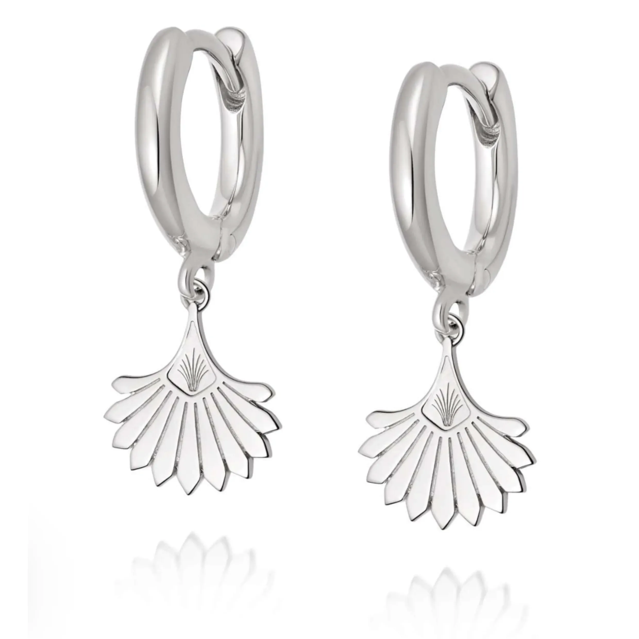 Daisy London Palm Fan Drop Earrings Sterling Silver WE08_SLV