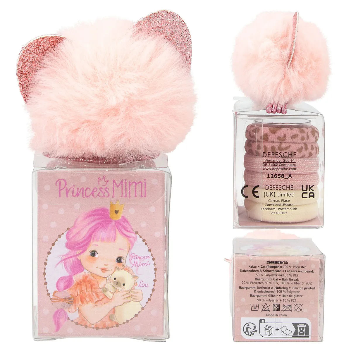 Depesche Princess Mimi Elastic Hairband Set Cat (1pc)