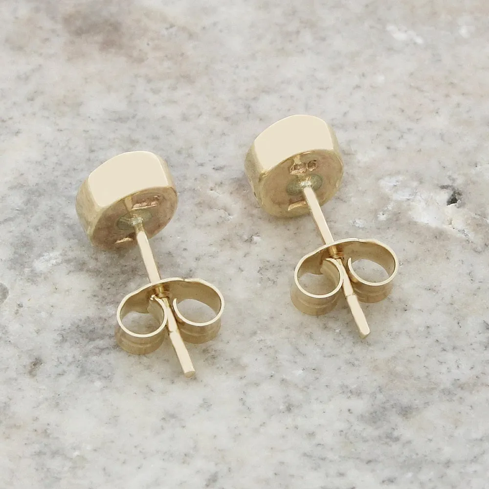 Derbyshire Blue John 9ct Yellow Gold Oval Stud Earrings