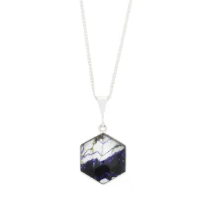 Derbyshire Blue John and Turquoise Small Sterling Silver Pendant and Chain