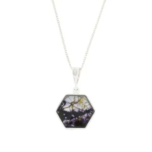 Derbyshire Blue John Reversible Hexagonal Pendant And Chain