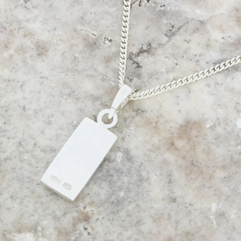 Derbyshire Blue John Small Rectangular Pendant and Chain