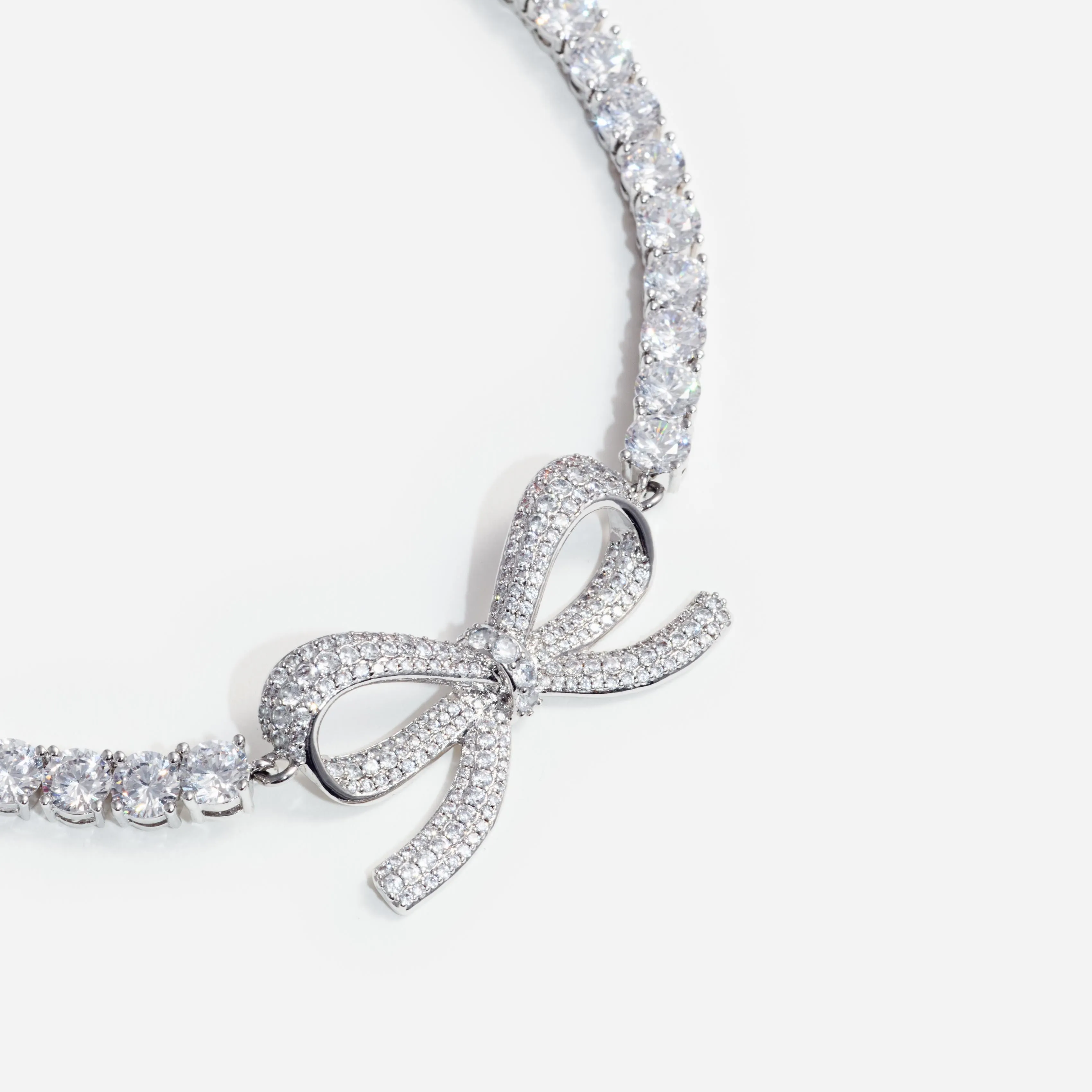 Diamante Bow Tennis Choker Self Portrait