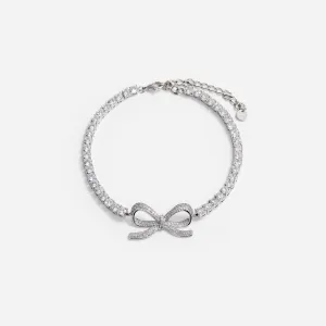 Diamante Bow Tennis Choker Self Portrait