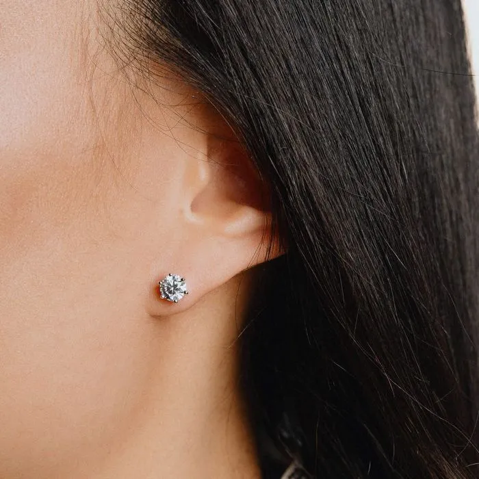 Diamonfire Sterling Silver 3ct Cubic Zirconia Stud Earrings E5580
