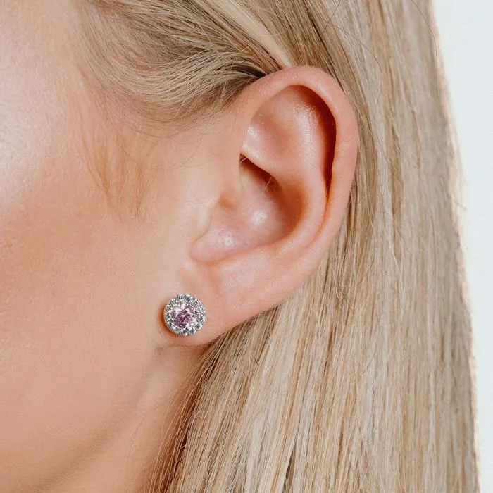 Diamonfire Sterling Silver Pink Cubic Zirconia Earrings E5775