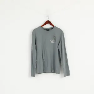 Diesel Men XL (M) Shirt Long Sleeve Cotton Green Cotton Graphic Top