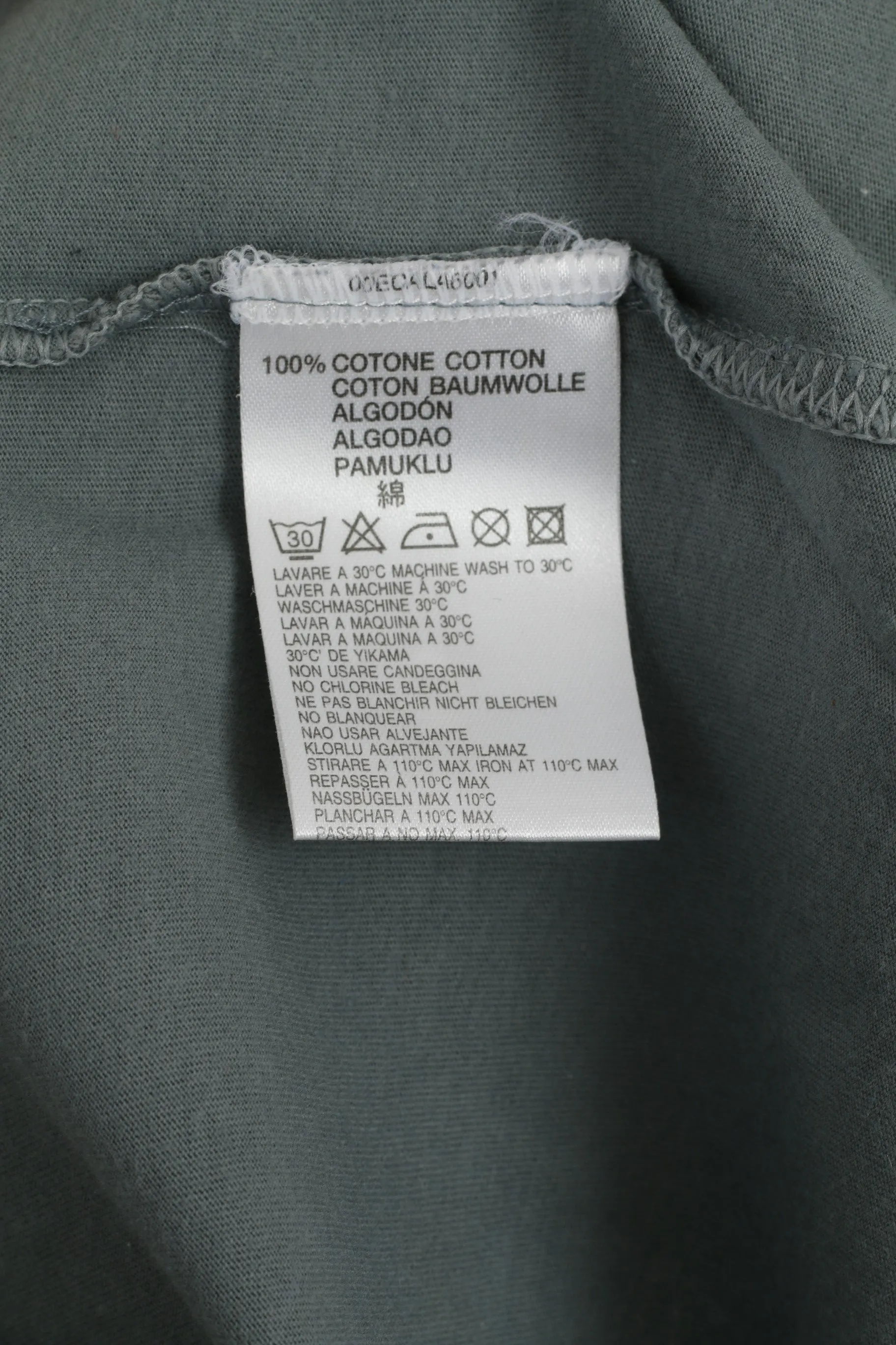 Diesel Men XL (M) Shirt Long Sleeve Cotton Green Cotton Graphic Top