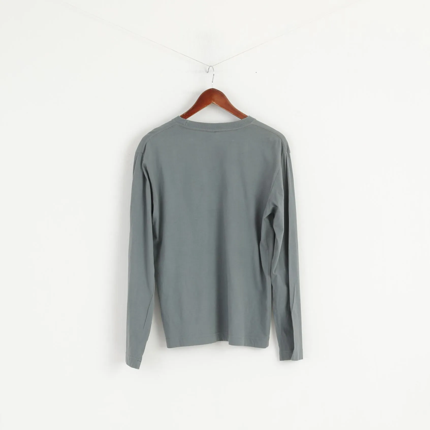 Diesel Men XL (M) Shirt Long Sleeve Cotton Green Cotton Graphic Top