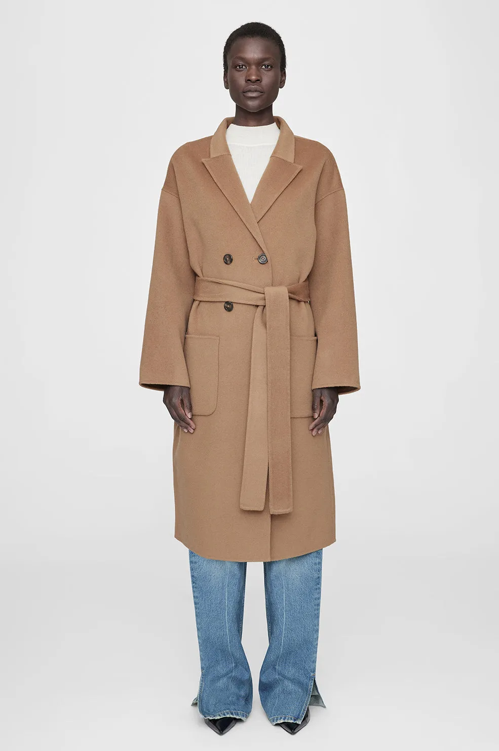 Dylan Coat - Camel Cashmere Blend -ANINE BING