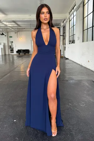 Elenor Halter Maxi Dress - Navy