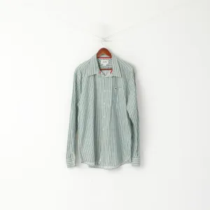 Ellesse Italia Men XXL Casual Shirt Green Cotton Multi Printed Deatailed Buttons Top