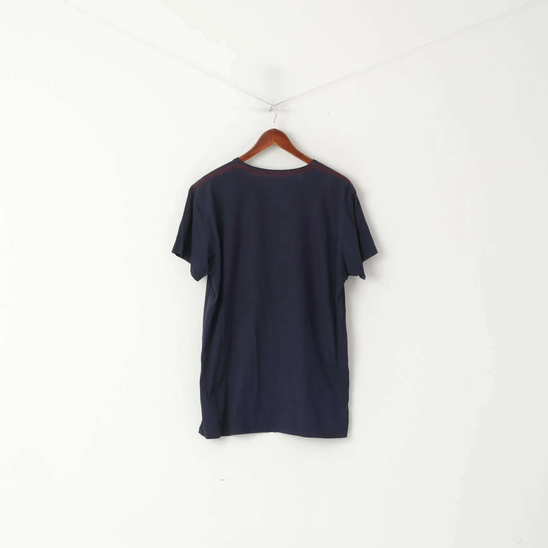 Etirel Men L  T- Shirt  Navy Cotton E.T.R.L Academy Campus Graphic Top