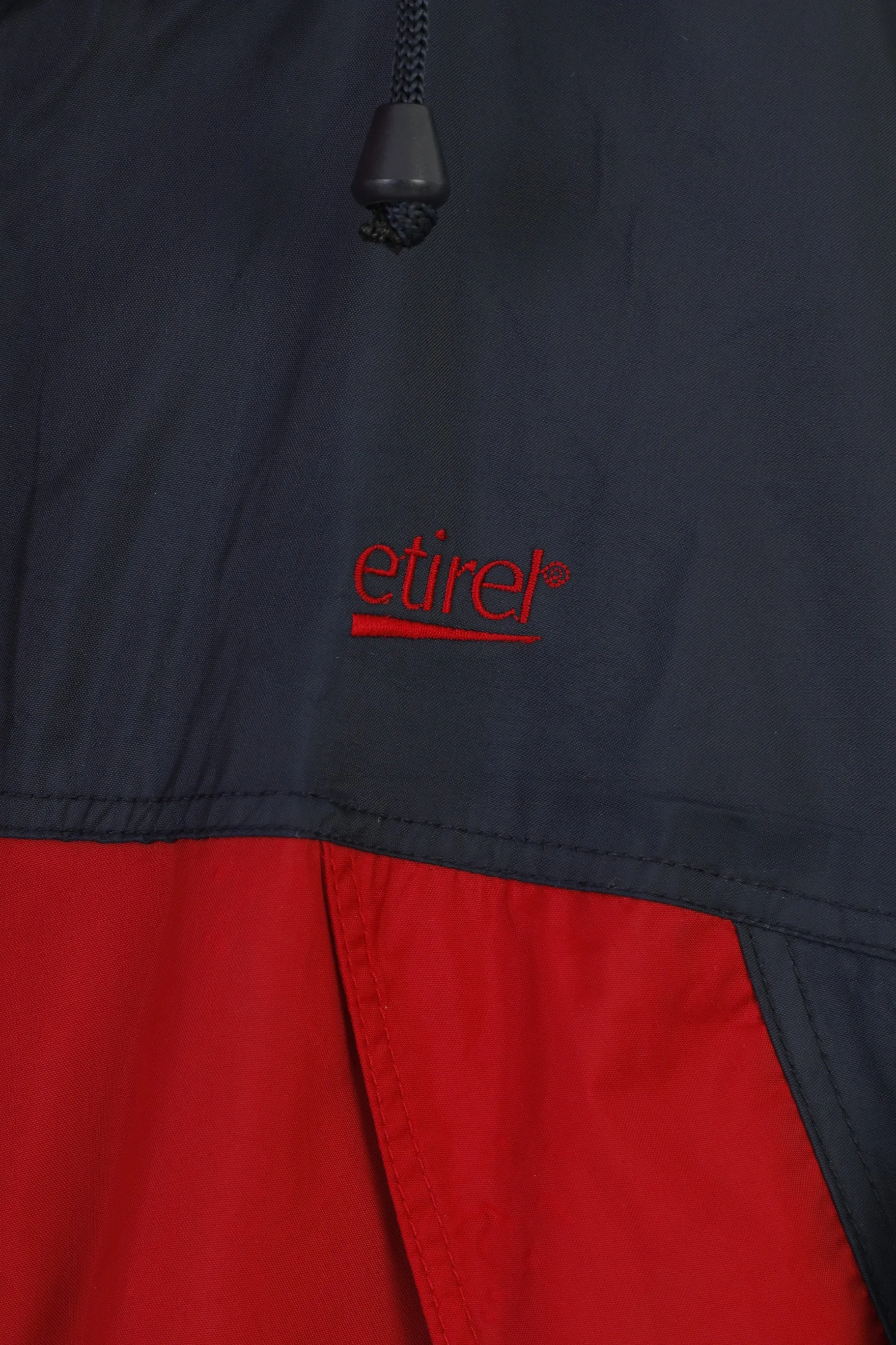 Etirel Men M Jacket Burgundy Navy Outdoor Nylon Full Zipper Vintage Top