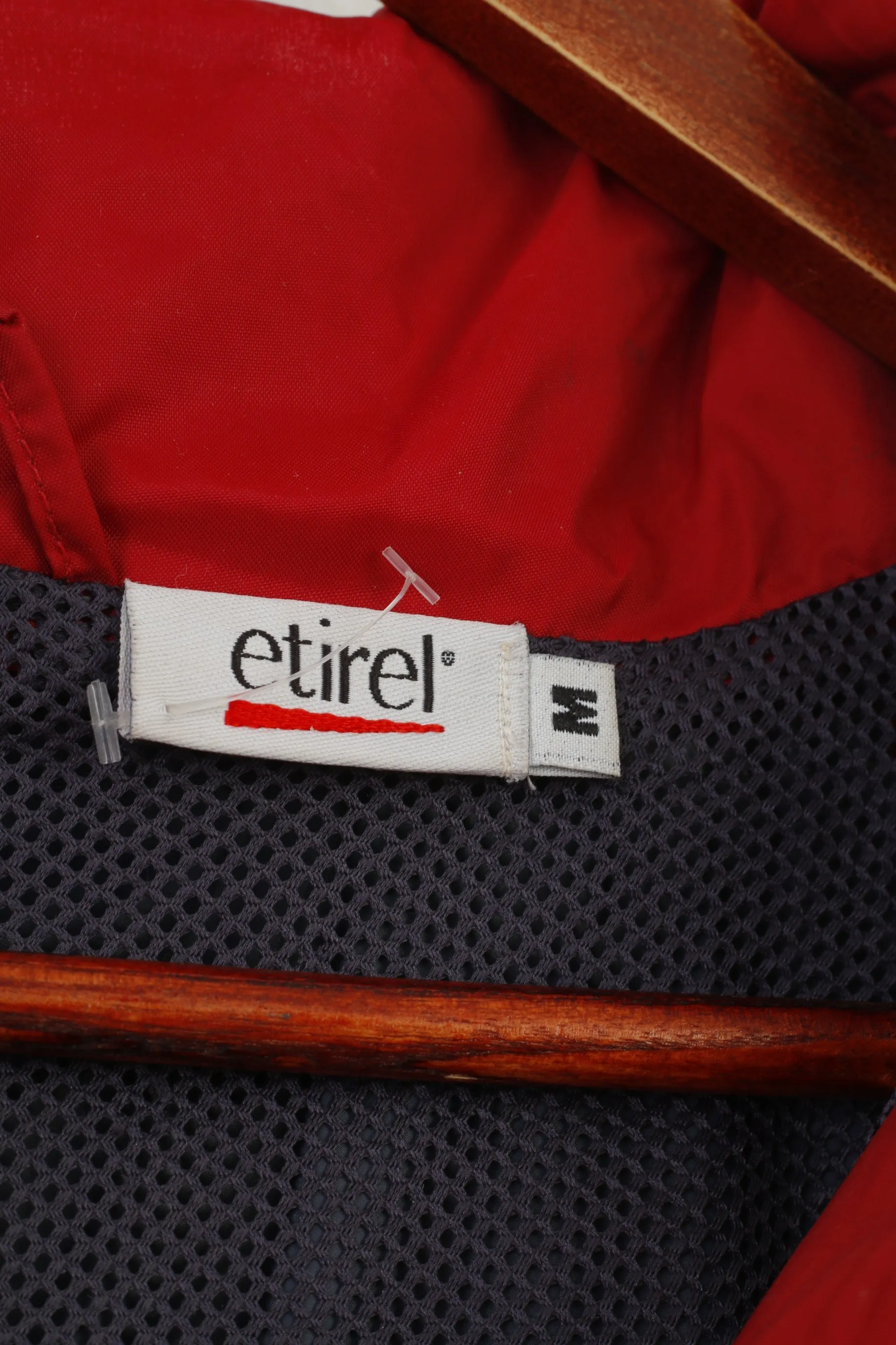 Etirel Men M Jacket Burgundy Navy Outdoor Nylon Full Zipper Vintage Top