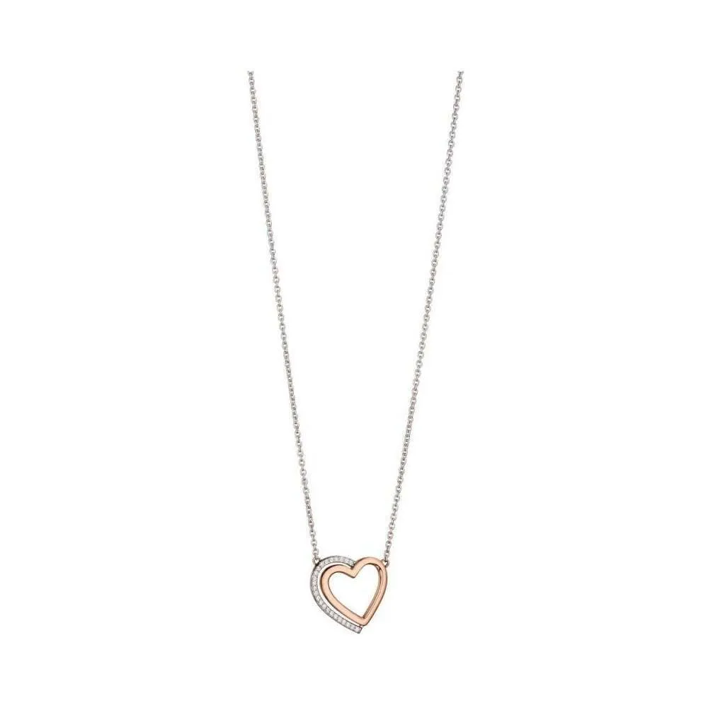 Fiorelli Silver Cubic Zirconia Heart Necklace N4140C