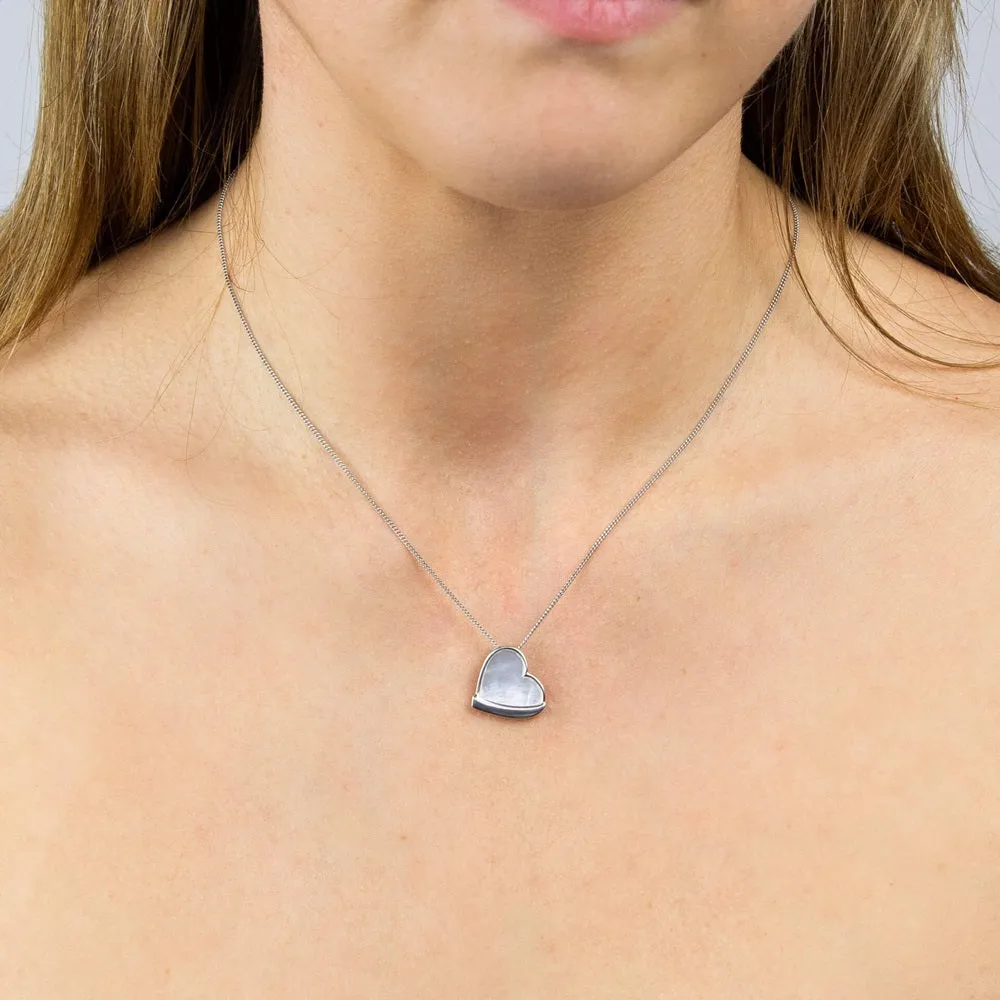 Fiorelli Silver Mother of Pearl Heart Necklace P5027C