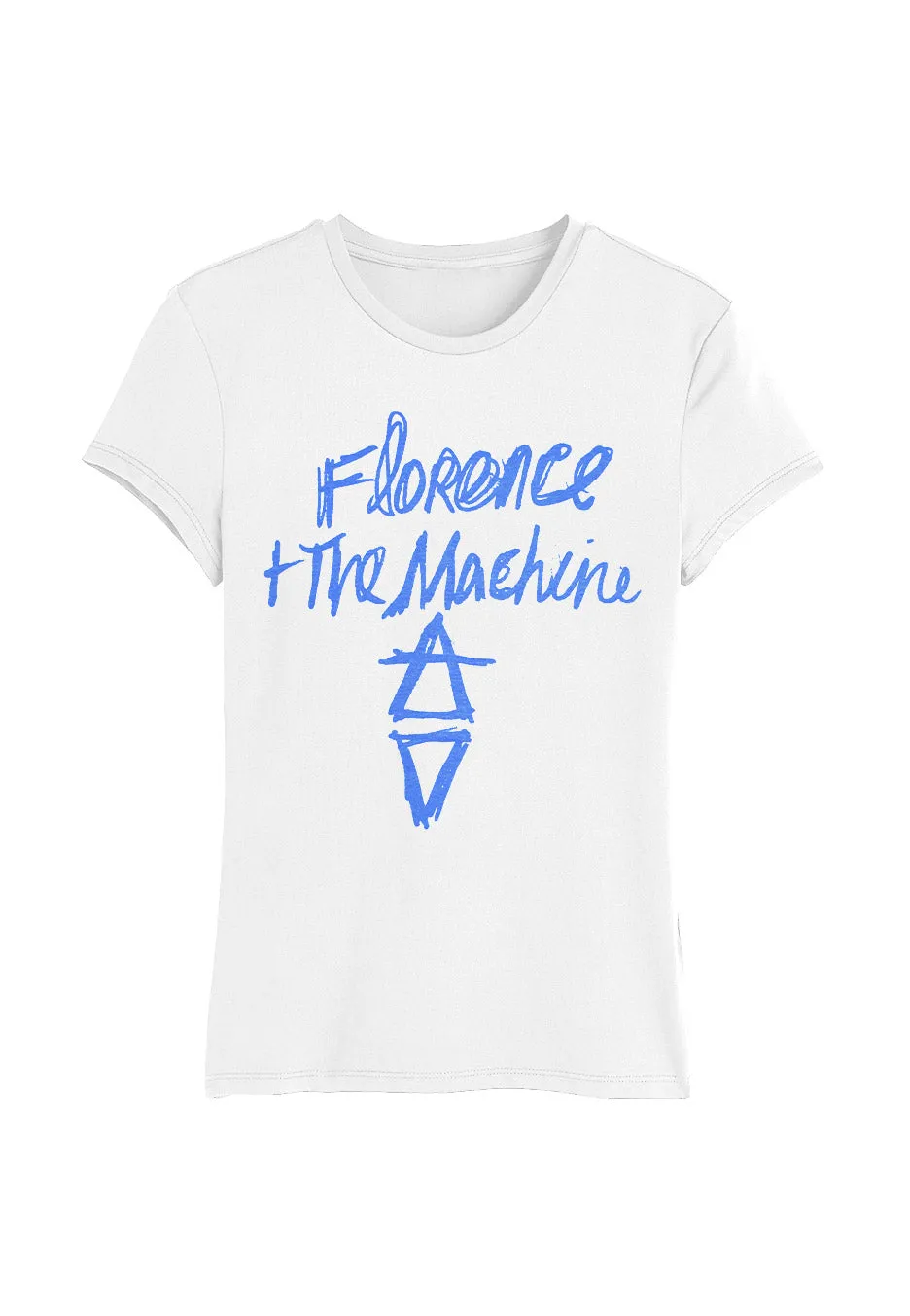 Florence   The Machine - Hand Drawn Logo White - Girly
