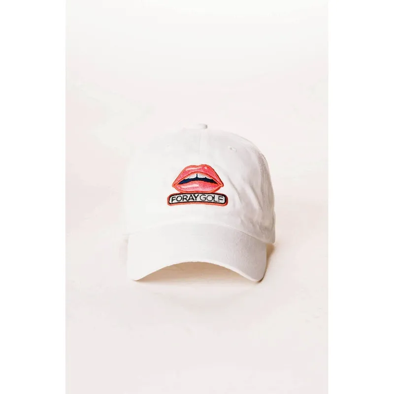 Foray Golf Lips Logo Hat - White