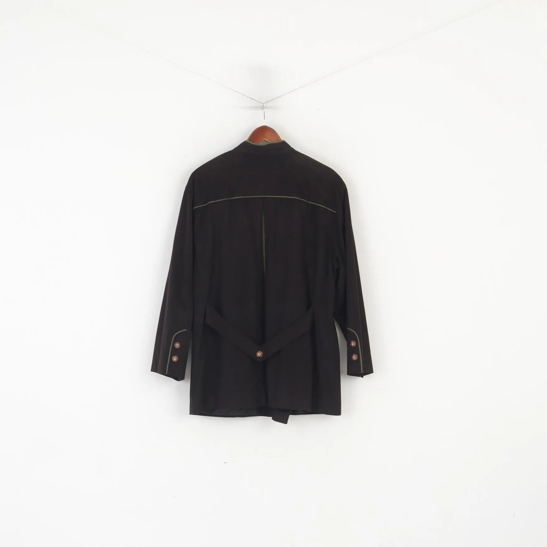 Fordan Men 44 Jacket Black Soft Vintage West Germany Double Breasted Tyrol Blazer