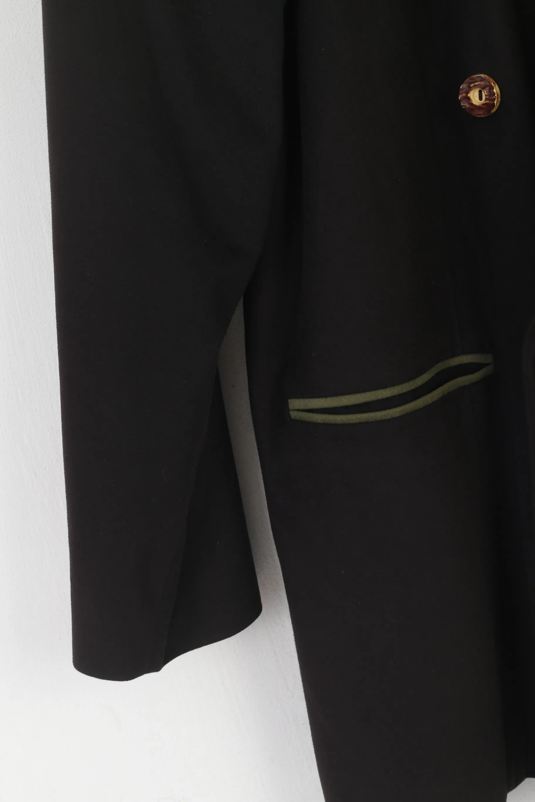 Fordan Men 44 Jacket Black Soft Vintage West Germany Double Breasted Tyrol Blazer