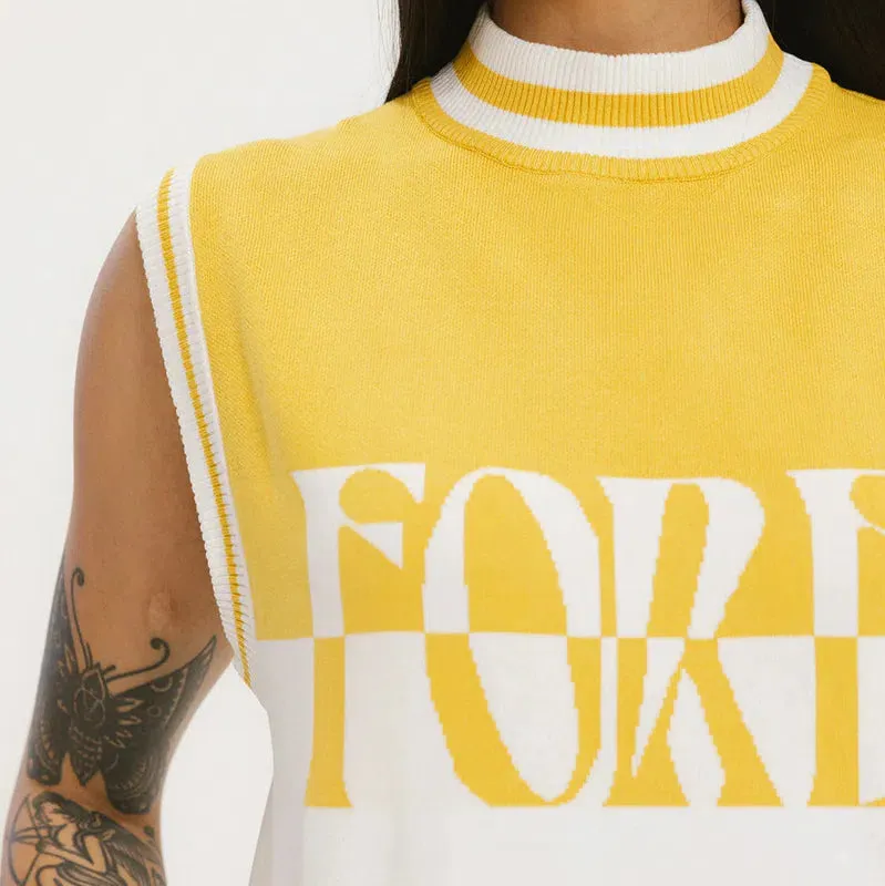 Fore All Fore S/L Sweater - Mustard/White