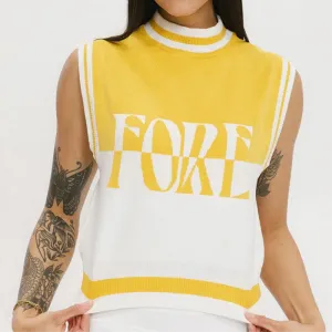 Fore All Fore S/L Sweater - Mustard/White