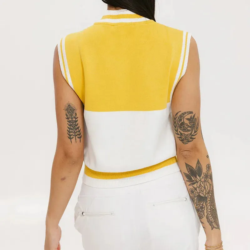 Fore All Fore S/L Sweater - Mustard/White