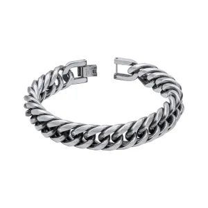 Fred Bennett Stainless Steel Oxidised Chunky Mens Bracelet B5454