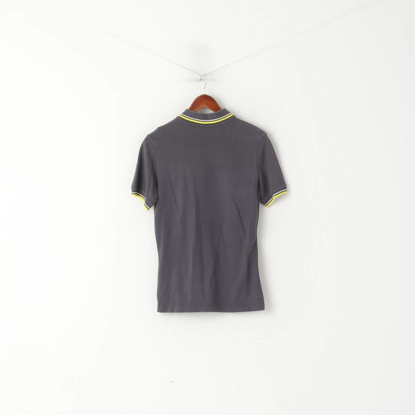 Fred Perry Men 38 XS Polo Shirt Grey Cotton Special Edition Italy Classic Top