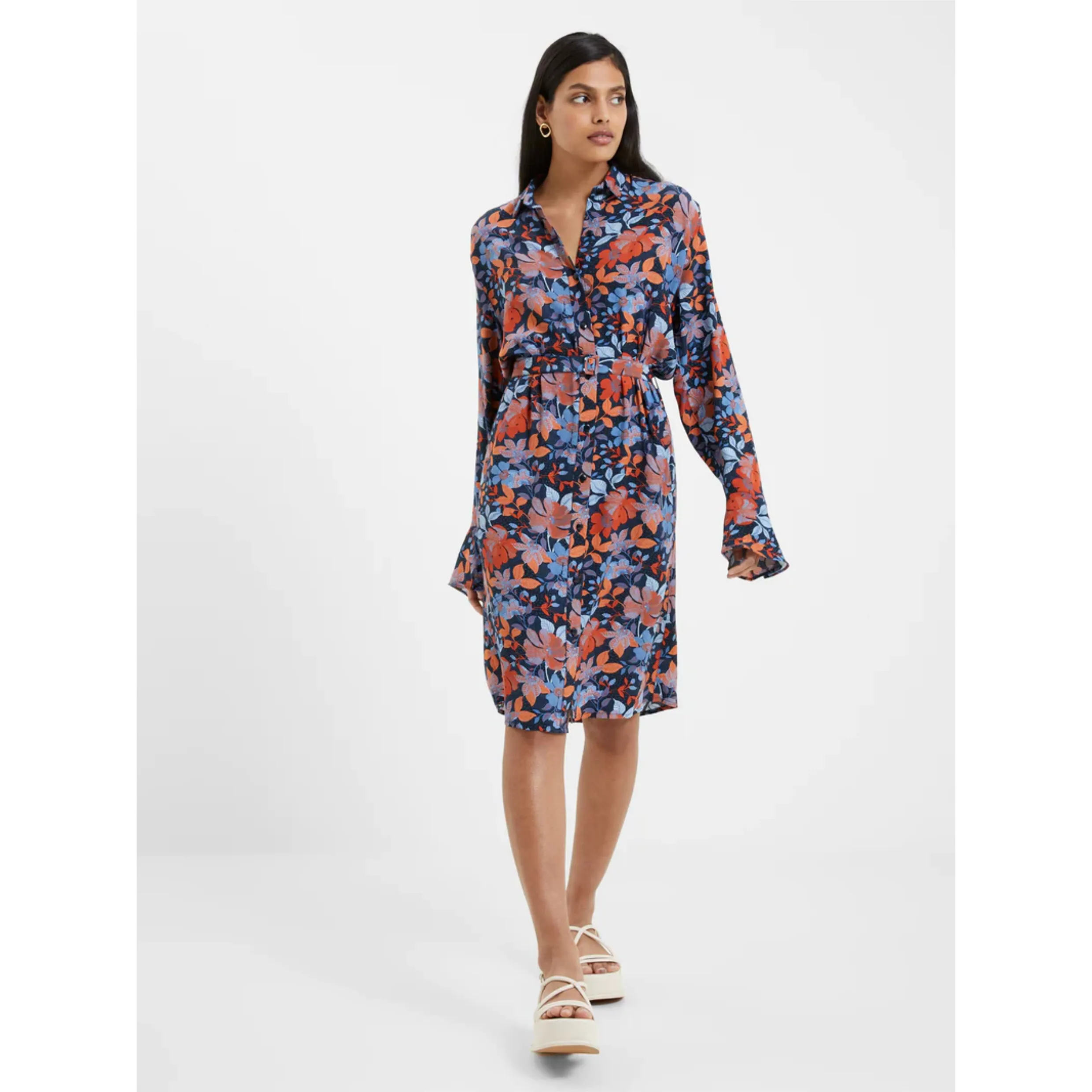 French Connection Adalina Shirt Dress 71Val Coastal Fjord