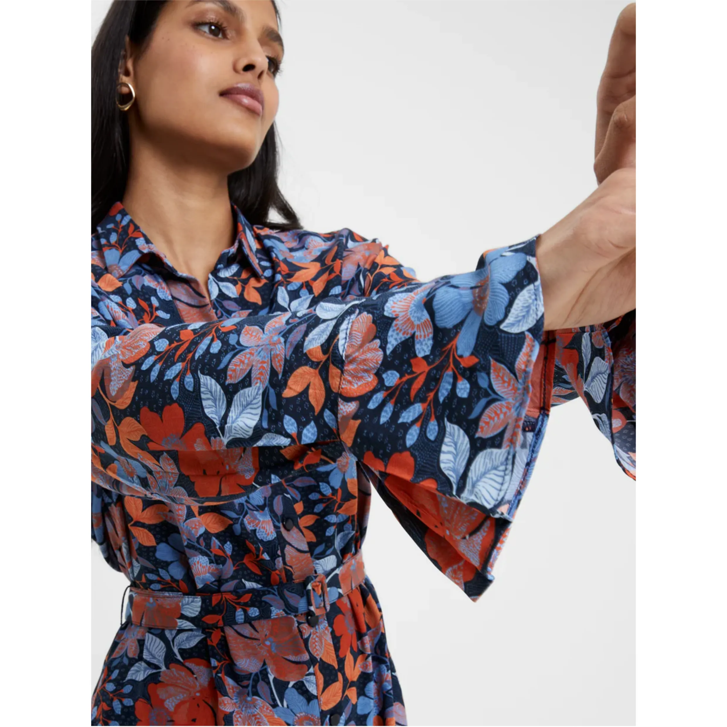 French Connection Adalina Shirt Dress 71Val Coastal Fjord