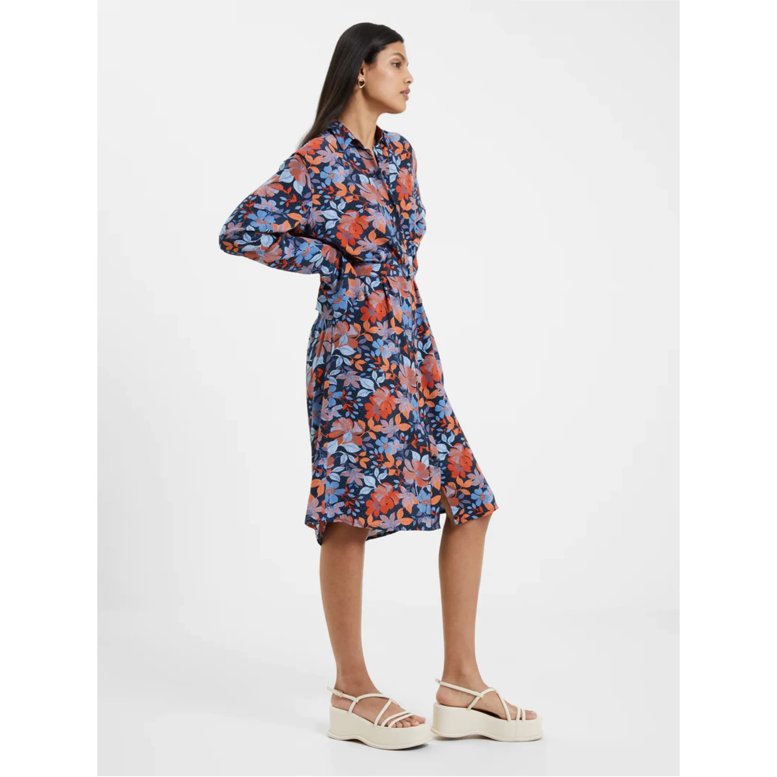 French Connection Adalina Shirt Dress 71Val Coastal Fjord