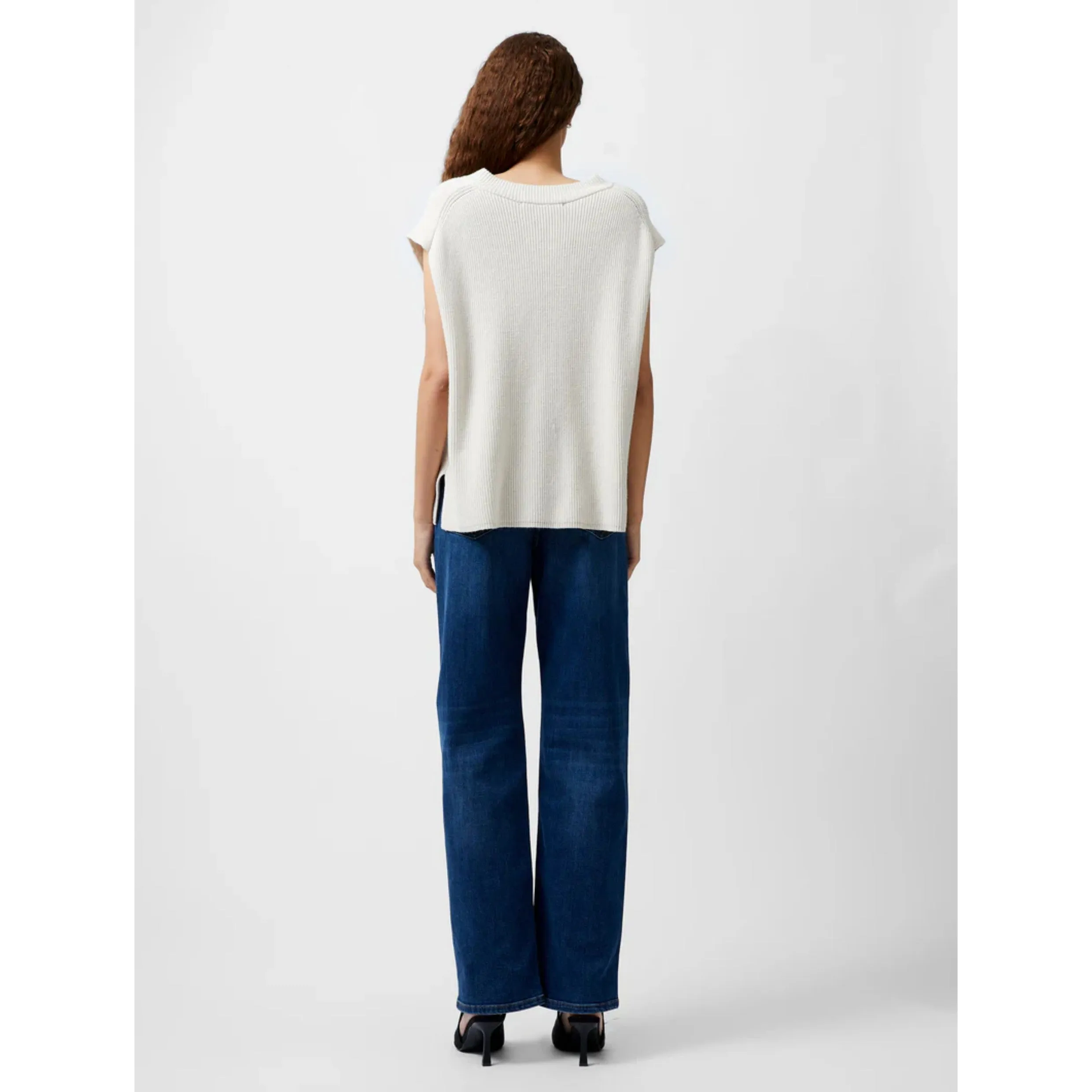 French Connection Nariko Rib Vest 78XDB Oatmeal Mel