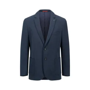 Fynch-Hatton Cotton Twill Stretch Blazer Casual Fit Navy 14092410