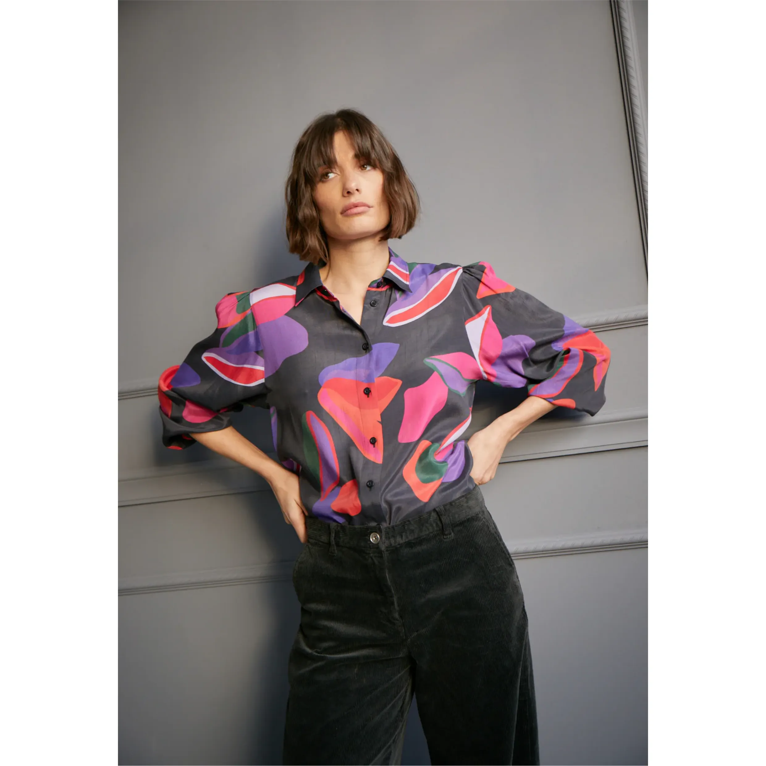 Fynch-Hatton Patterned Viscose Blouse 23091043 Violet