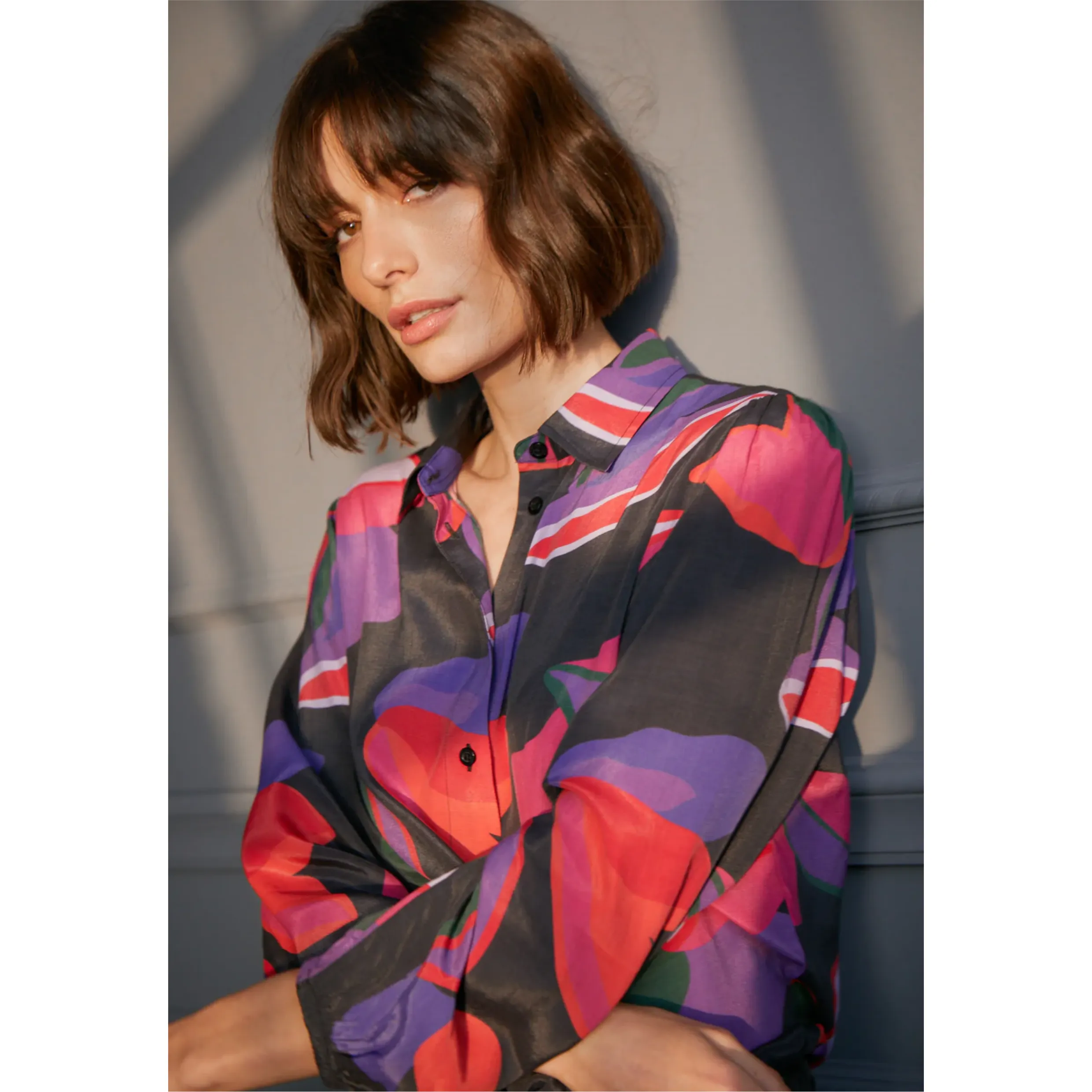 Fynch-Hatton Patterned Viscose Blouse 23091043 Violet