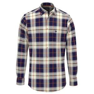 Fynch-Hatton Pure Brushed Cotton Flannel Check Shirt 14118140 Winter White