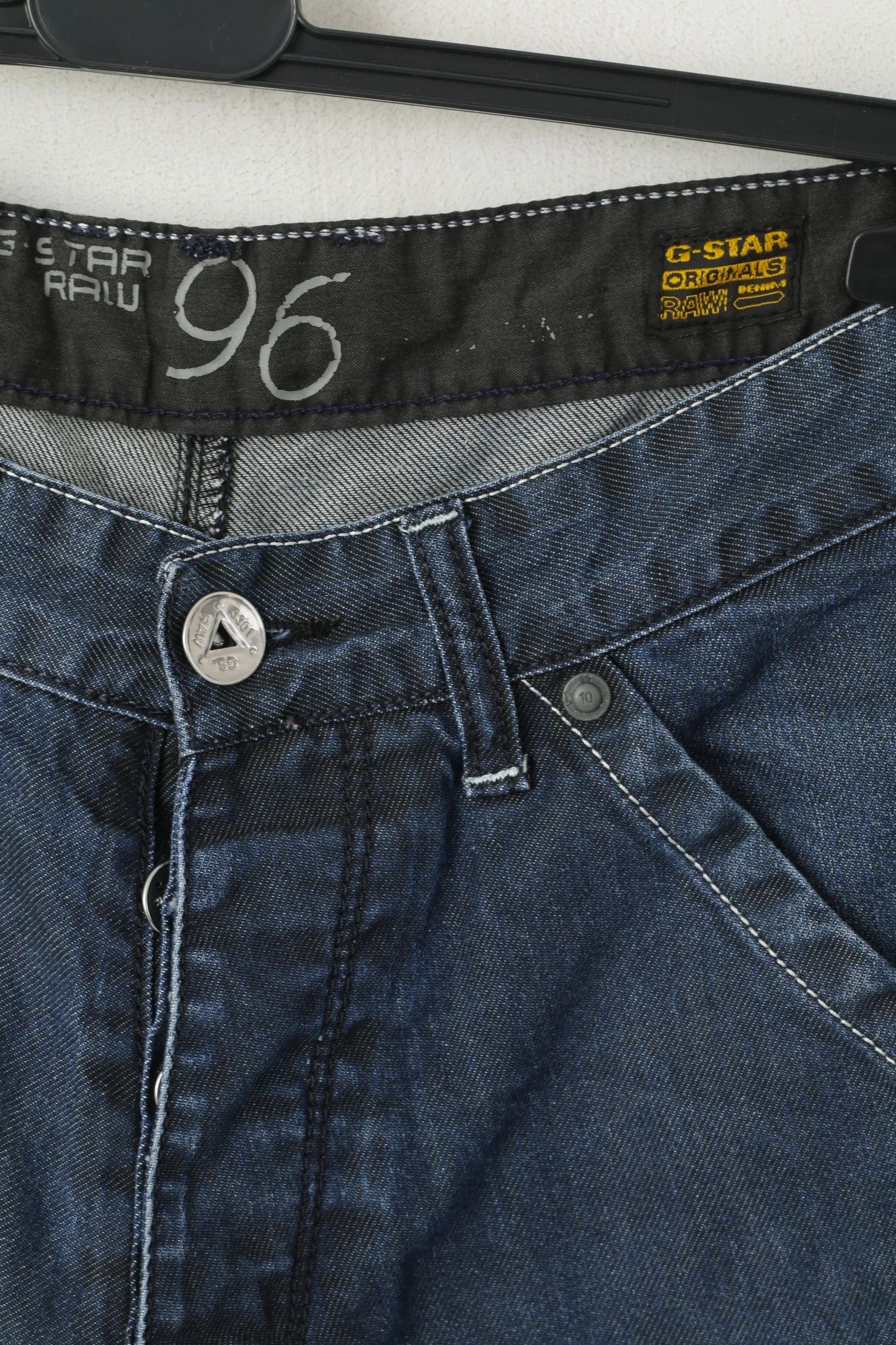 G-Star Raw Men 34 Jeans Trousers Navy Cotton Italy Straight Leg Pants