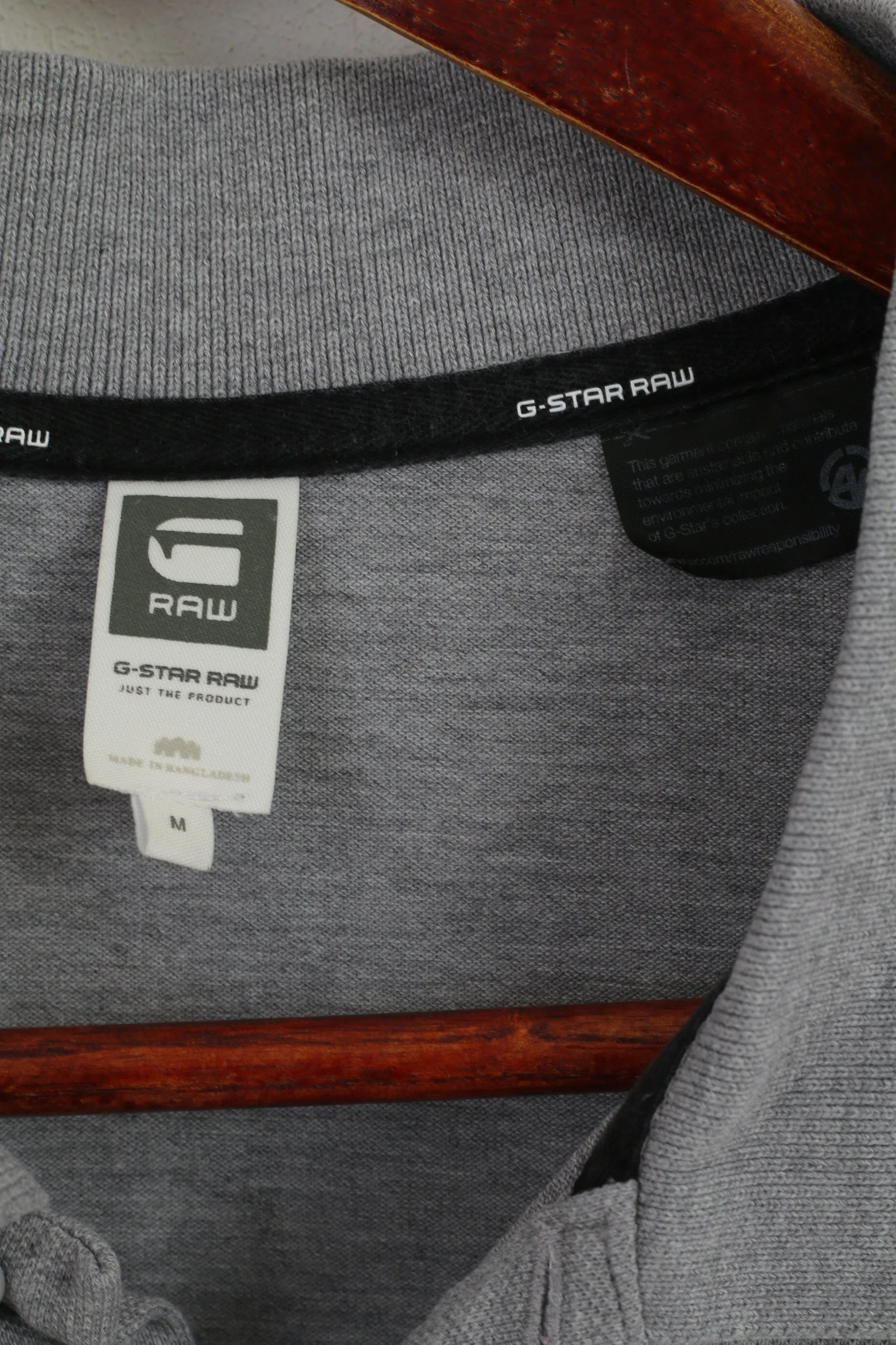 G-STAR RAW Men M Polo Shirt Light Grey Cotton Abeloak Polo Slim Fit GS Top
